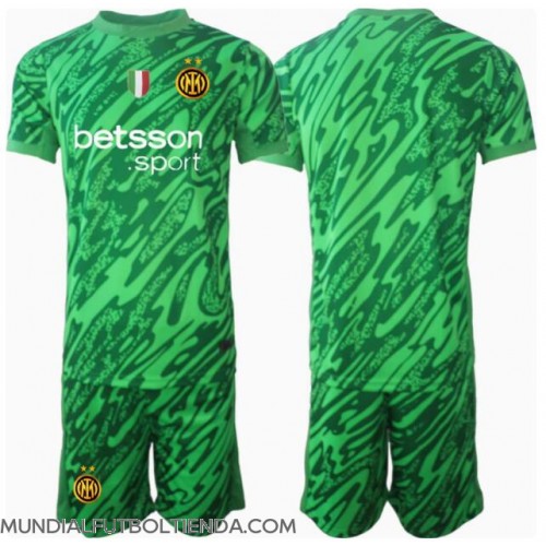 Camiseta Inter Milan Portero Primera Equipación Replica 2024-25 para niños mangas cortas (+ Pantalones cortos)